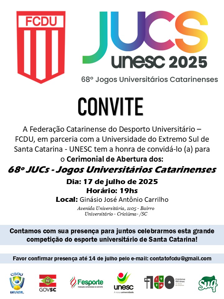 CONVITE ABERTURA 68º JUCS 2025